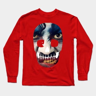 Creepy Skull Face Long Sleeve T-Shirt